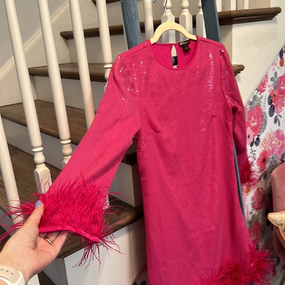 Anthropologie “Vineet Bahl” Feather Trimmed Shift Dress - Picture 4 of 5